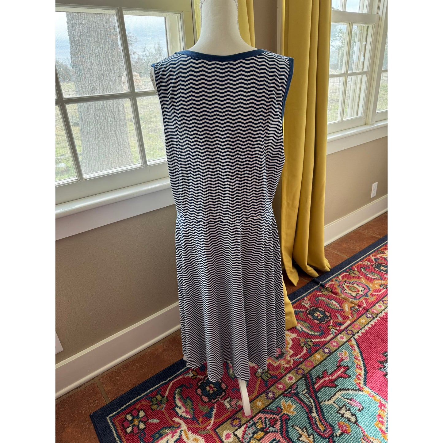 NWOT Blue Lularoe Striped Sleeveless A-line Knee Length Dress 2XL