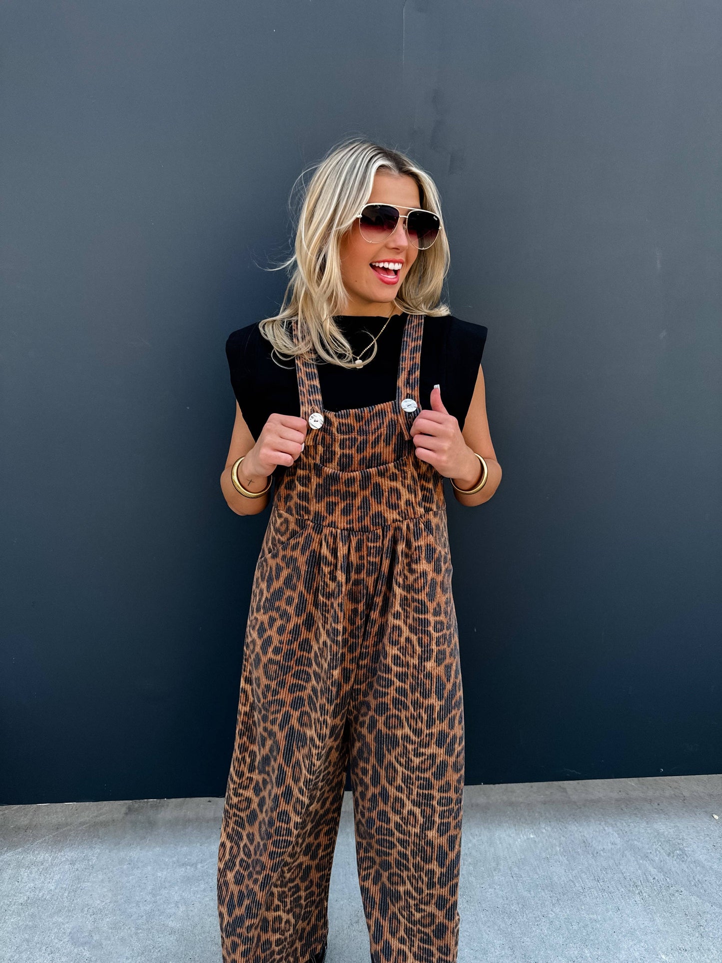 CHEETAH KARLI BOHO OVERALLS: 3X