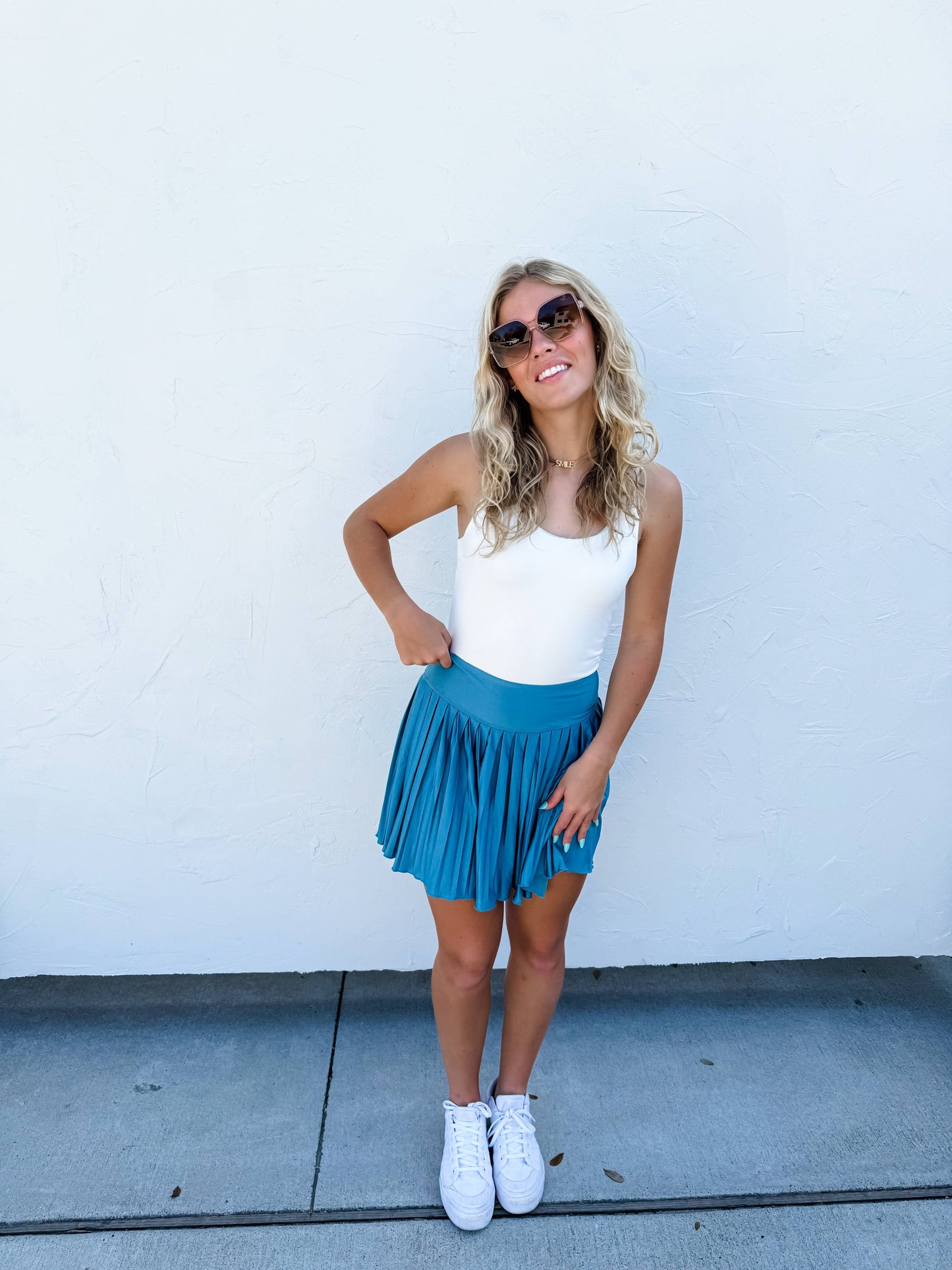 IVY LEAGUE TENNIS SKORT: TEAL BLUE / 2X