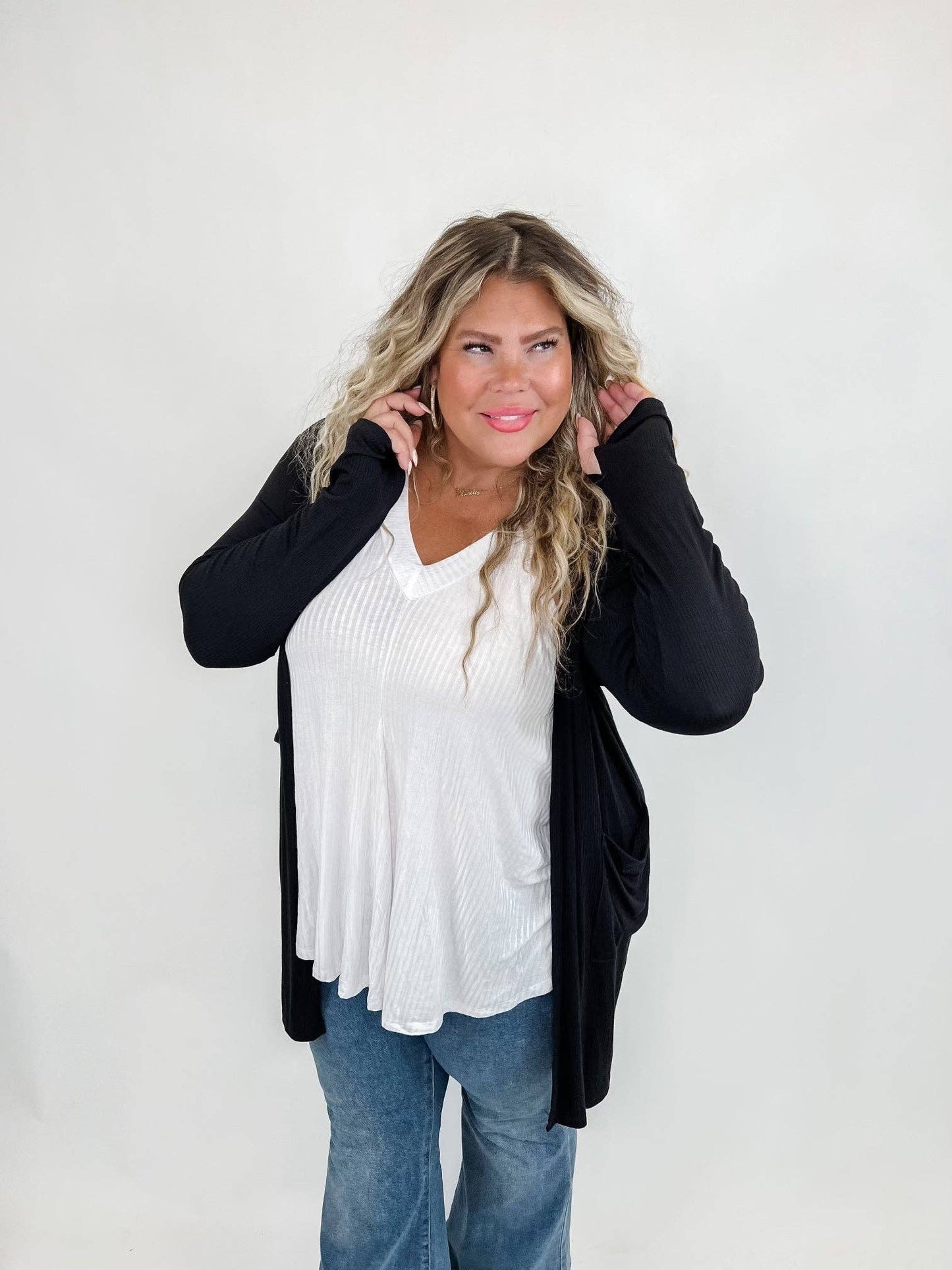 SIERRA RIBBED CARDIGANS: RUST / 1X