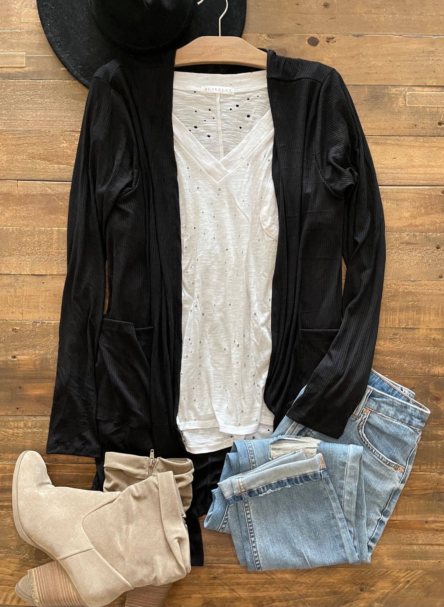 SIERRA RIBBED CARDIGANS: RUST / 1X