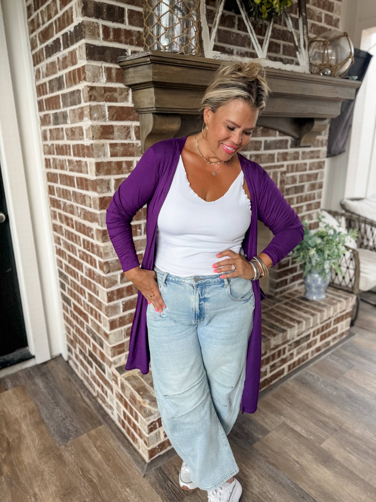 SIERRA RIBBED CARDIGANS: RUST / 1X