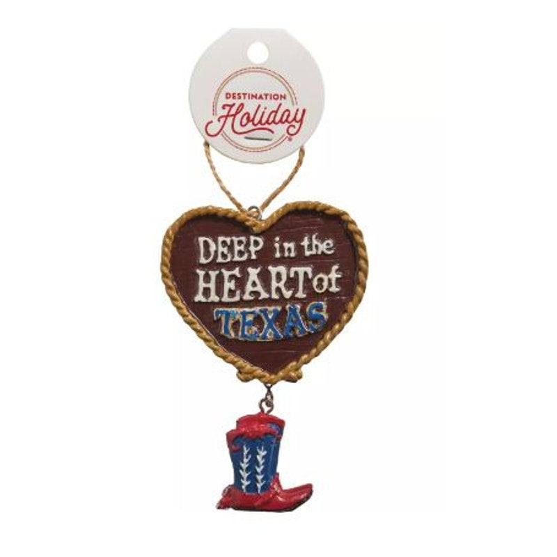 Destination Holiday Deep In The Heart of Texas Christmas Ornament 4"x3"