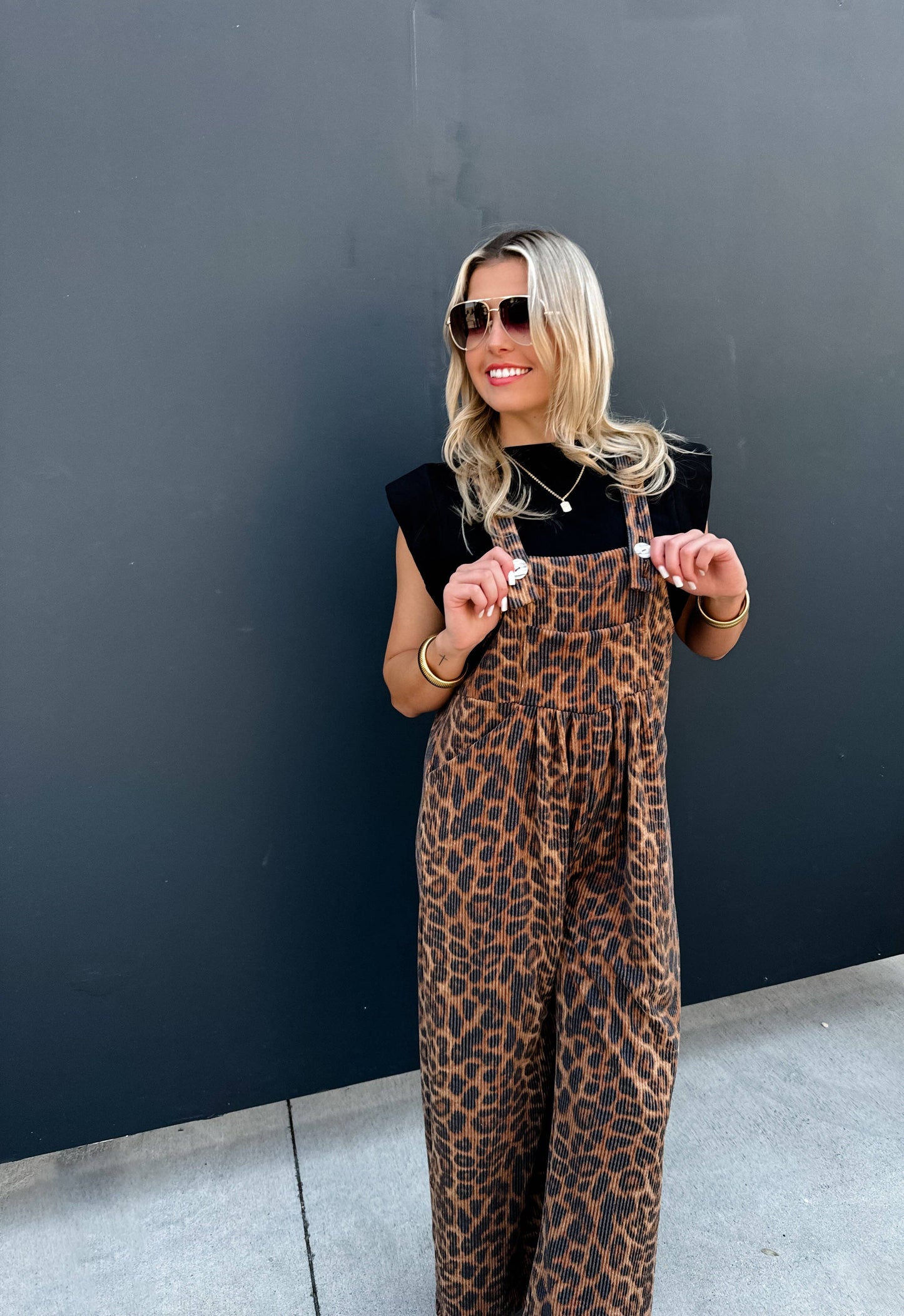 CHEETAH KARLI BOHO OVERALLS: 3X