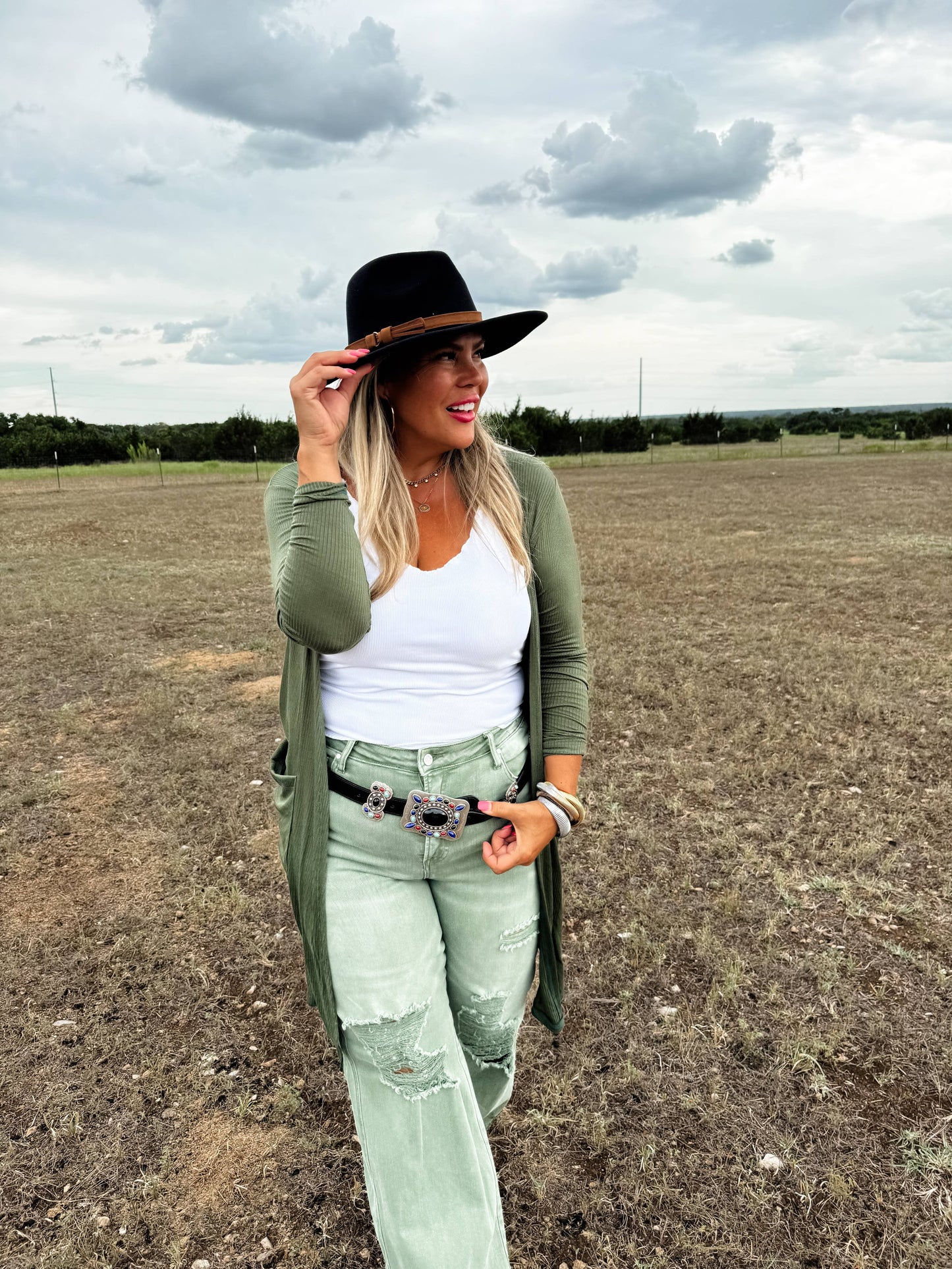 SIERRA RIBBED CARDIGANS: OLIVE / 1X
