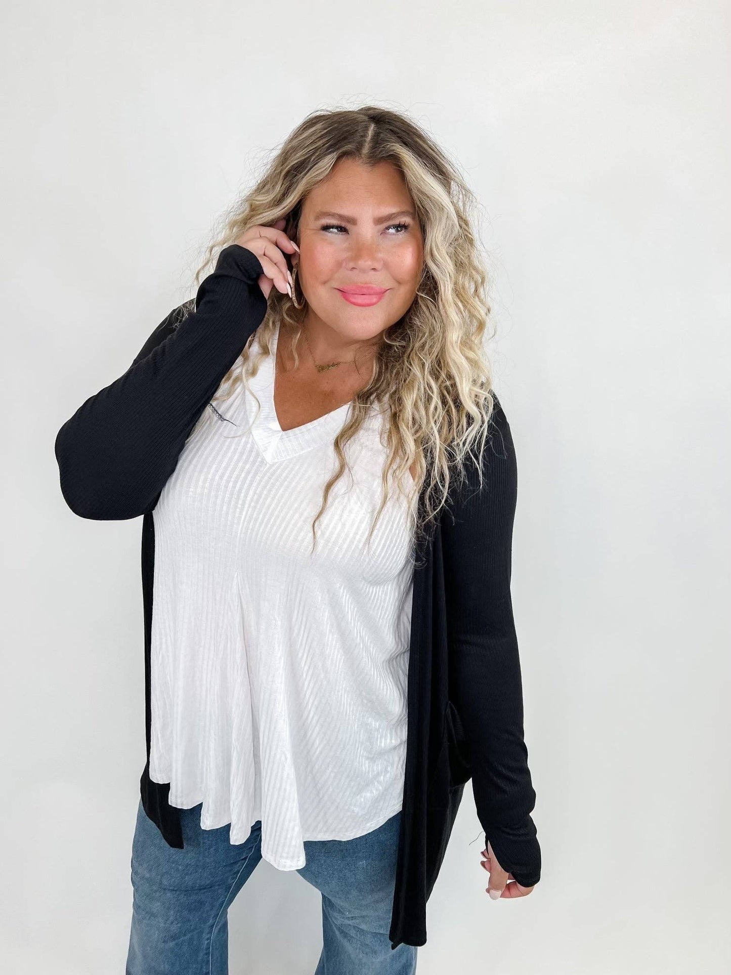 SIERRA RIBBED CARDIGANS: RUST / 1X
