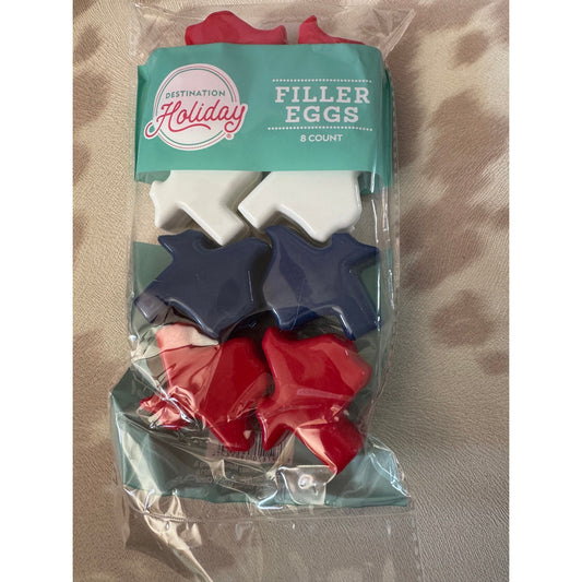 Destination Holiday HEB grocery Texas Shaped Red, White & Blue Filler Eggs (Set of 8)