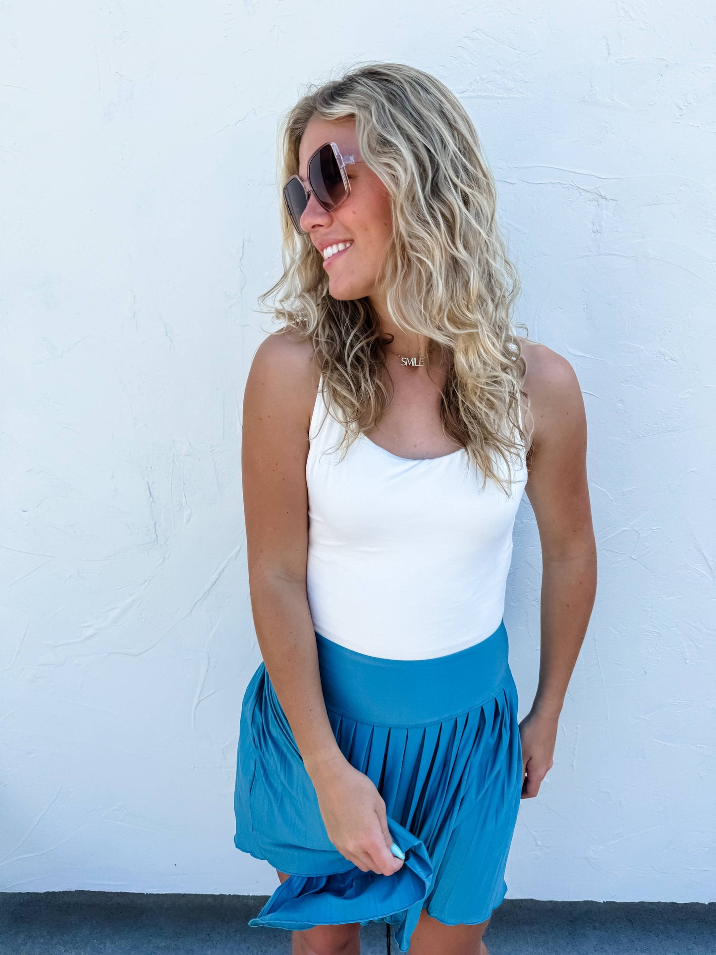 IVY LEAGUE TENNIS SKORT: TEAL BLUE / 2X